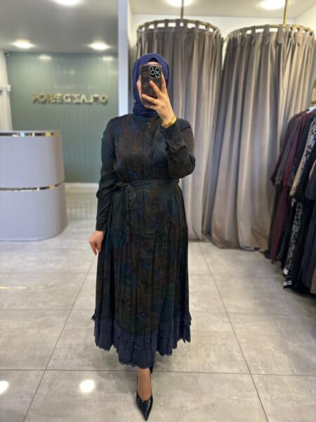 Misswhence Jakarlı Cupro Elbise Orjinal 38809
